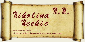 Nikolina Mečkić vizit kartica
